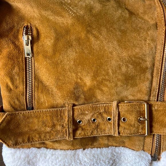 Zara Real Suede Sherpa Jacket - Picture 3 of 6
